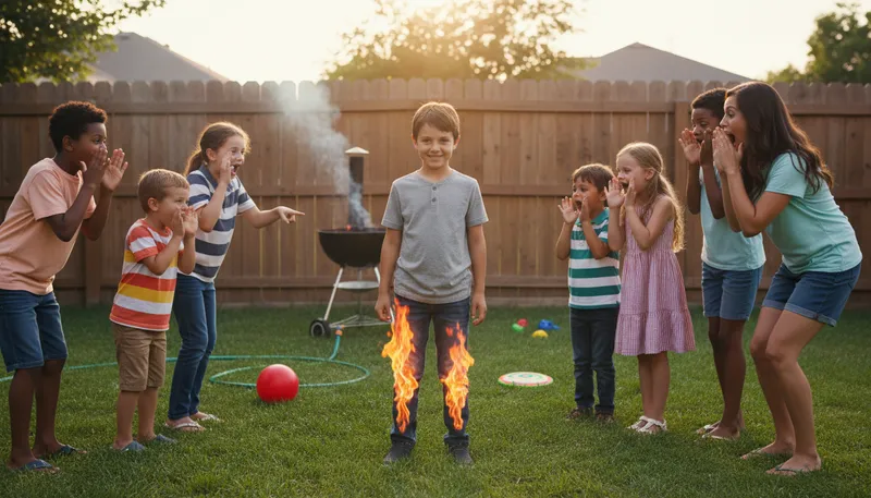 Illustration of pants on fire: a saying for someone telling a lie.