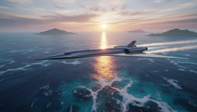 Illustration of sst: a type of supersonic aircraft