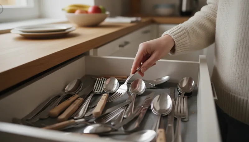 Illustration of fork found in kitchen: a utensil used for eating or serving food