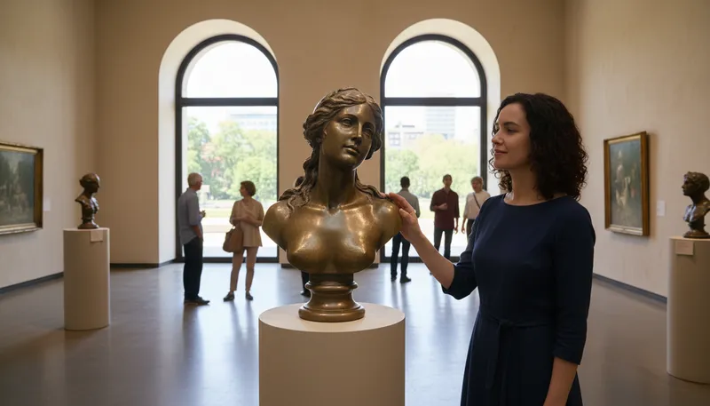 Illustration of bust: a sculpture of a person's head and shoulders