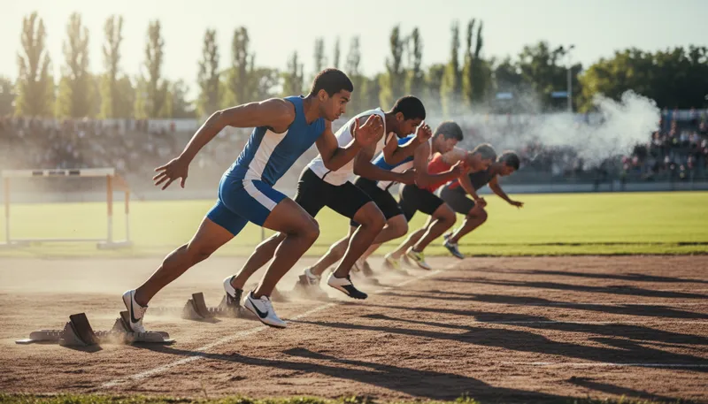Illustration of off to the races: Ready to start a fast-paced activity.