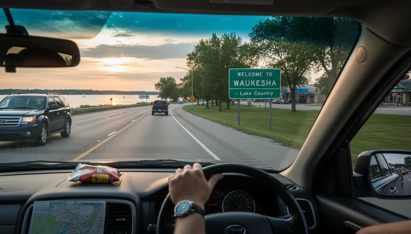 Illustration de Waukesha : A city in Wisconsin, known for its lakes.