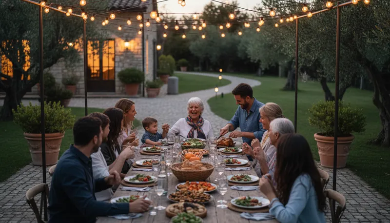 Illustration of reunion: A gathering of people who have been apart.