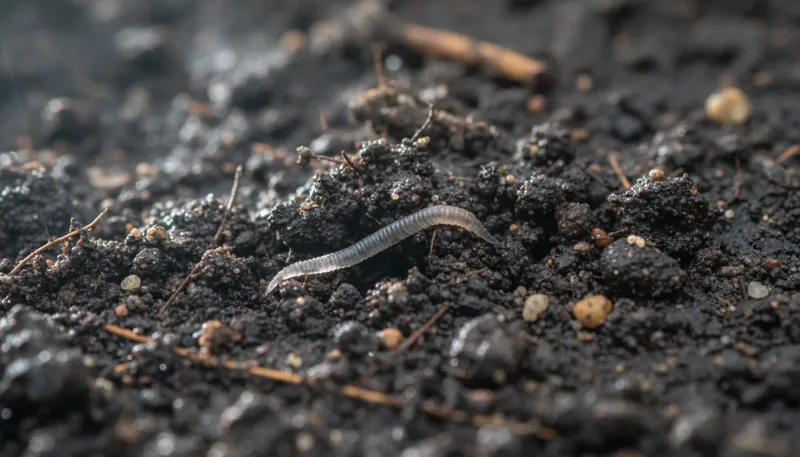 Illustration of nematode: A type of roundworm found in many environments.