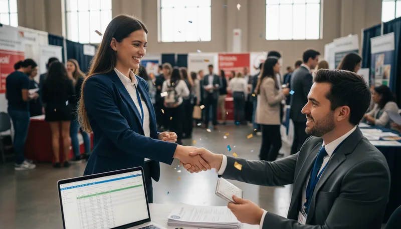 Illustration of recruiter: A person who finds and hires employees.