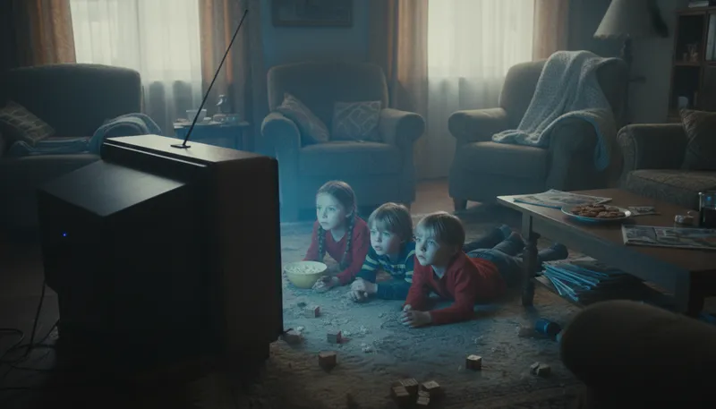 Illustration of idiot box: A television, often criticized.