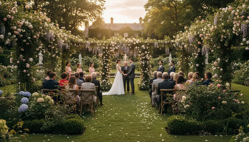 Illustration of wedding: A ceremony where two people marry.