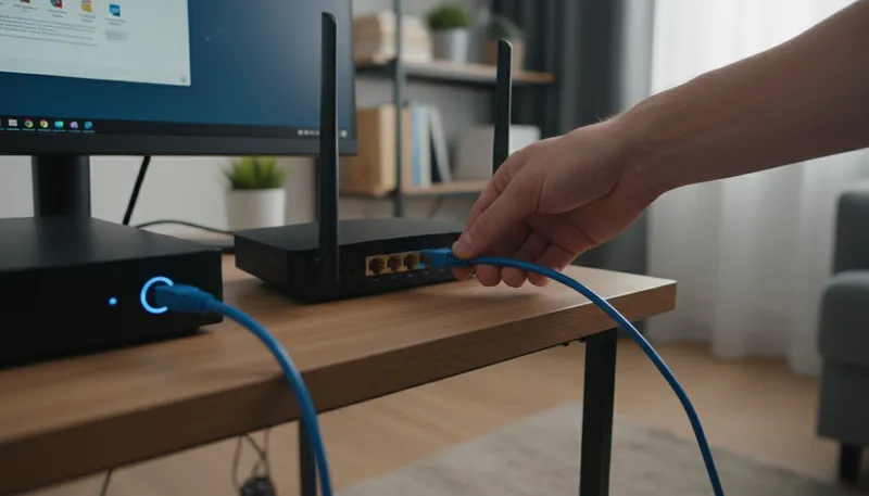 Illustration of ethernet: A system for connecting computers in a network.