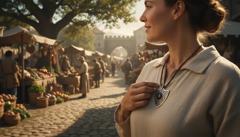 Illustration of amulet: a charm worn for protection or luck