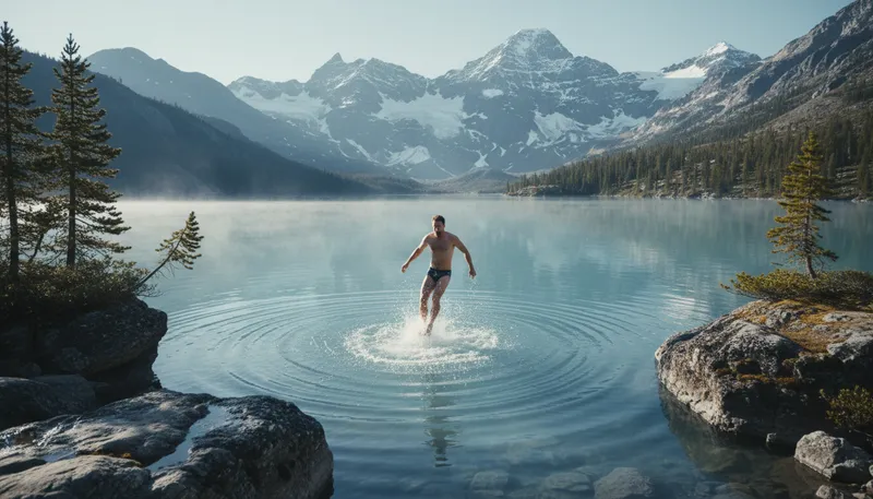 Illustration of coldwater: Water at a low temperature.