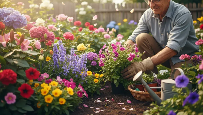 Illustration of green thumb: naturally good at gardening