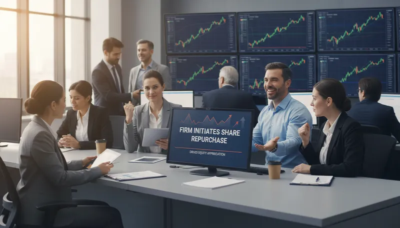 Illustration of buyback: A company's repurchase of its own shares.