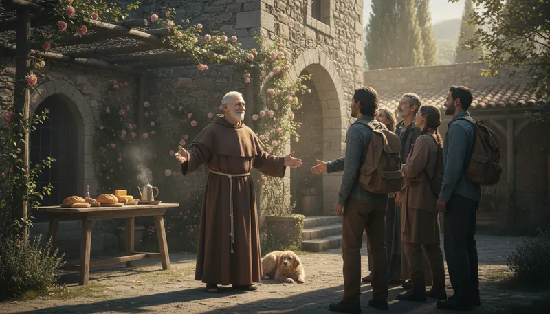 Illustration of abbot: A leader of a monastery or convent.