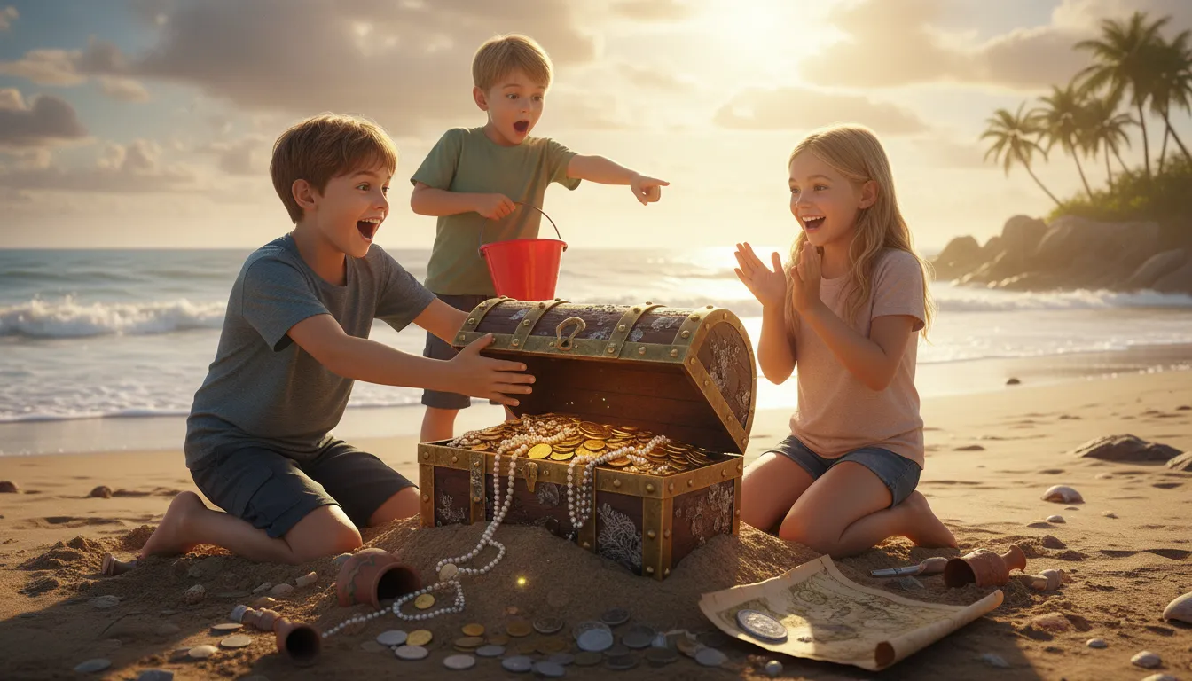 treasure 일러스트: Valuable items kept or hidden away.