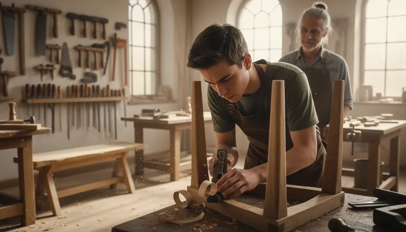 Illustration of prentice: An apprentice or novice worker.