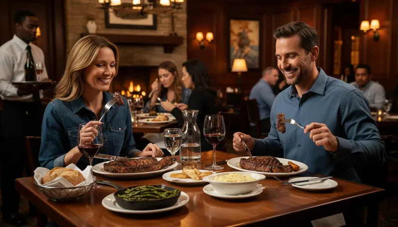 Illustration of steakhouse: A restaurant specializing in steak dishes.