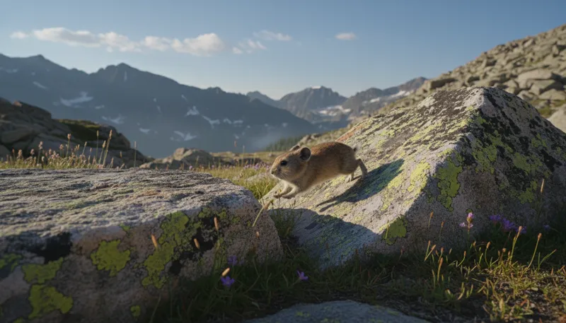 Illustration of pika: A small mountain-dwelling mammal related to rabbits.