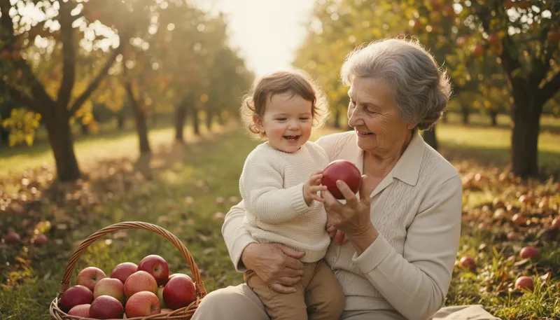 Illustration of apple of someone's eye: someone cherished above others