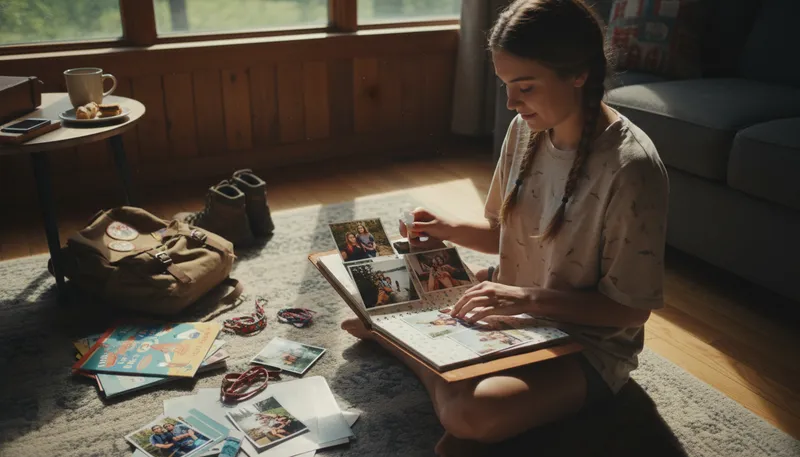 Illustration of scrapbook: a book for preserving clippings and memories