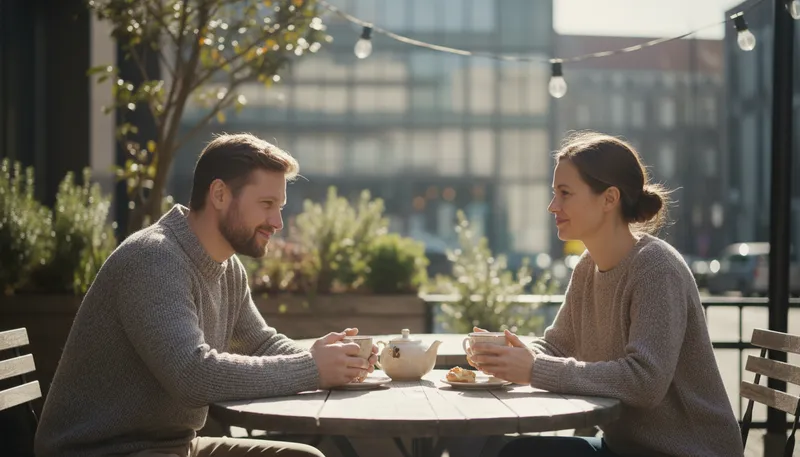 Illustration of on talking terms: Able to communicate without conflict.