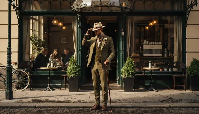 Illustration of dandy: A man who is overly concerned with appearance.
