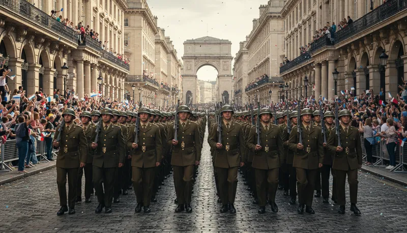 Illustration of army: a large group of soldiers.