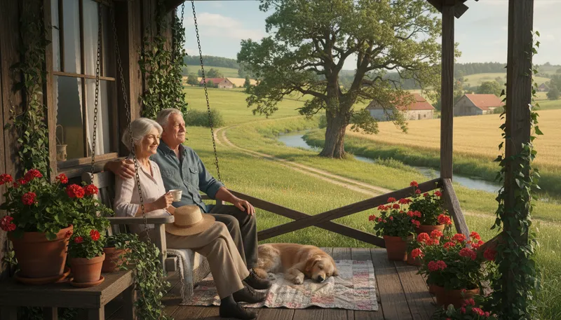 Illustration of good life: a life filled with happiness and satisfaction
