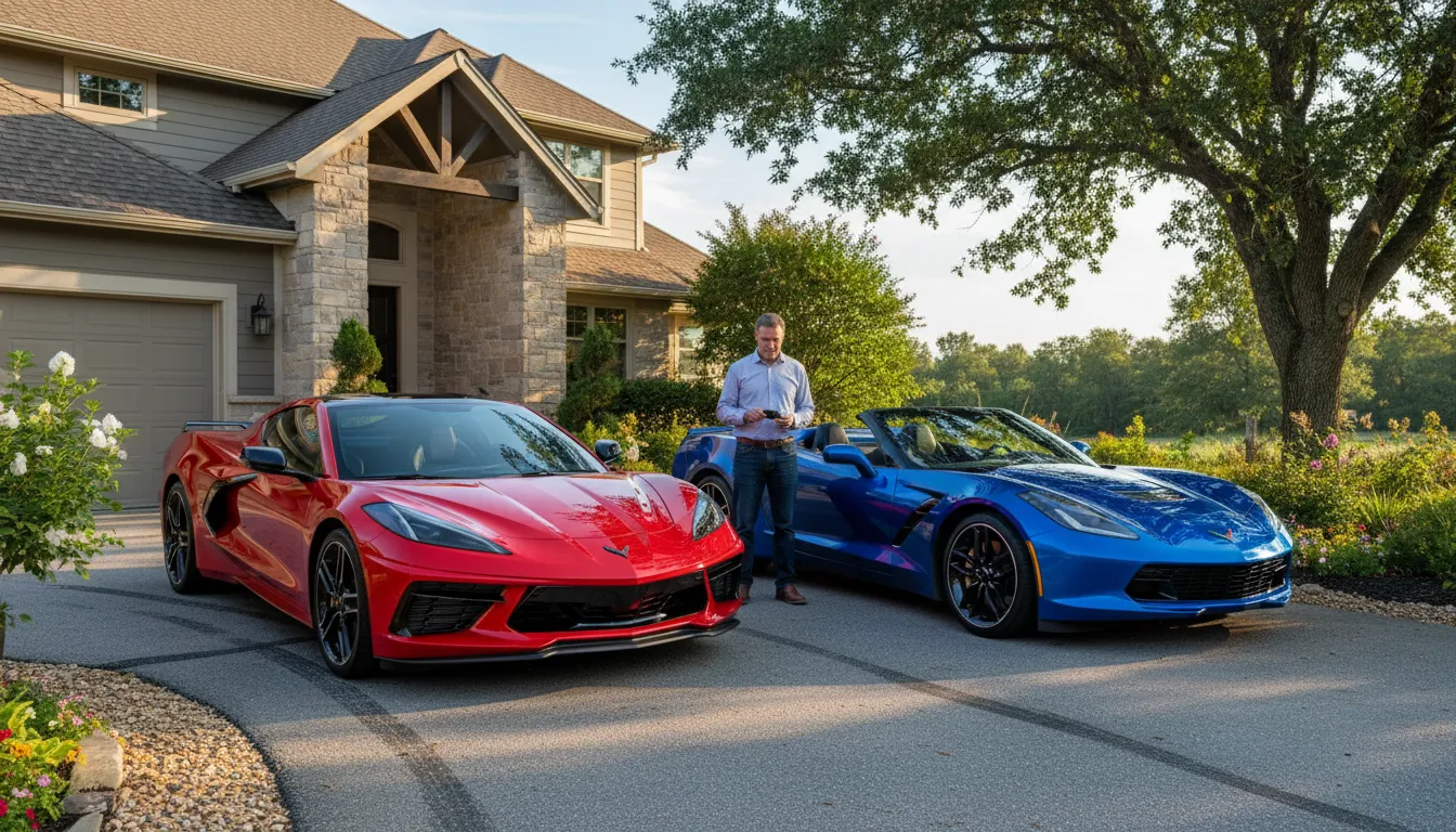 Corvettes 일러스트: Sports cars known for speed and style.