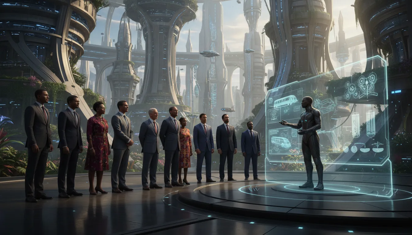 Wakanda-এর ইলাস্ট্রেশন: a fictional African nation in popular culture