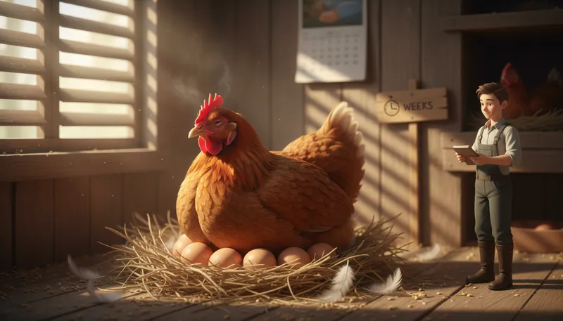 Illustration of incubate: to keep eggs warm until they hatch.