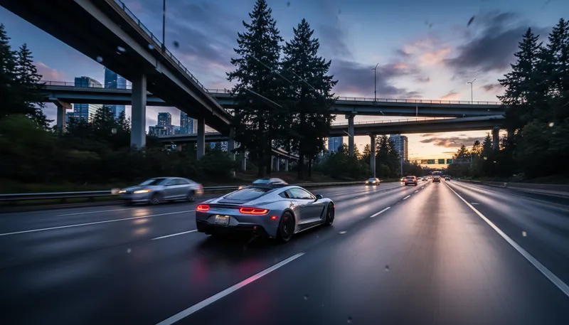 Illustration of speed: The rate at which something moves or happens.