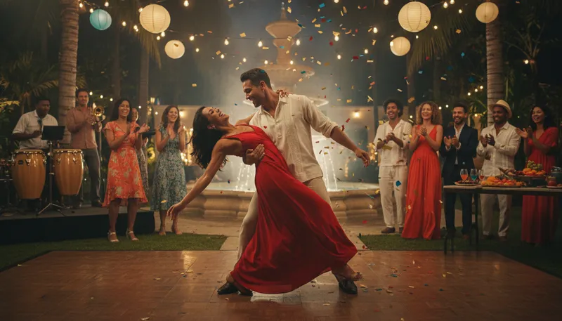 Illustration of rumba: A lively Cuban dance and music style.