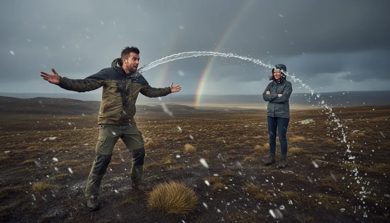 Illustration of don't pee in the wind and tell me it's raining: don't lie about obvious things