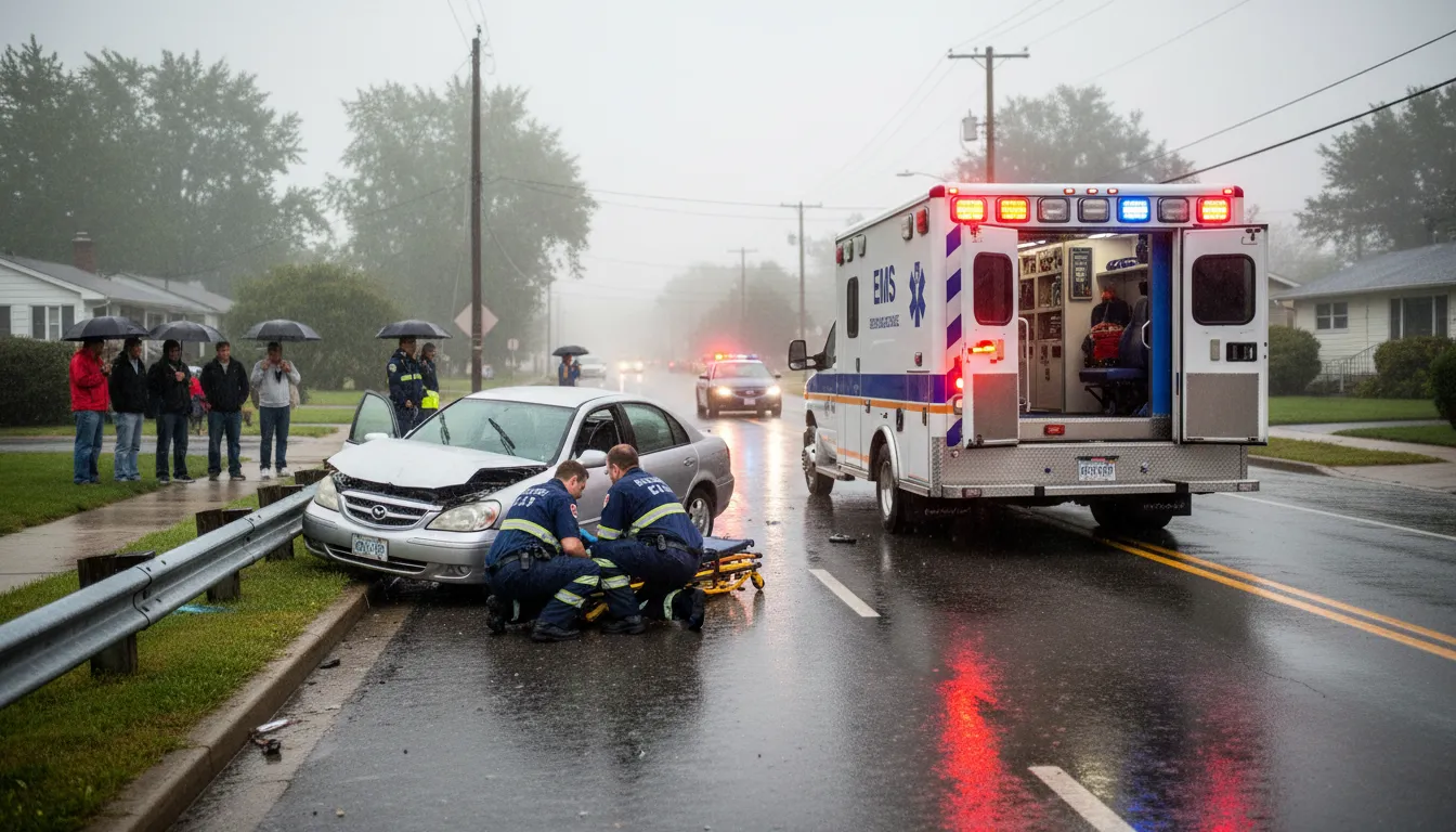 EMS 일러스트: Emergency medical services for urgent care.
