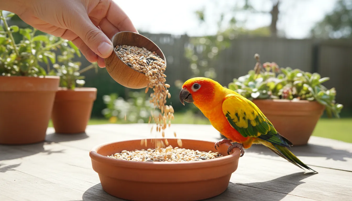 fine-feathered friend-এর ইলাস্ট্রেশন: A term for a pet bird.