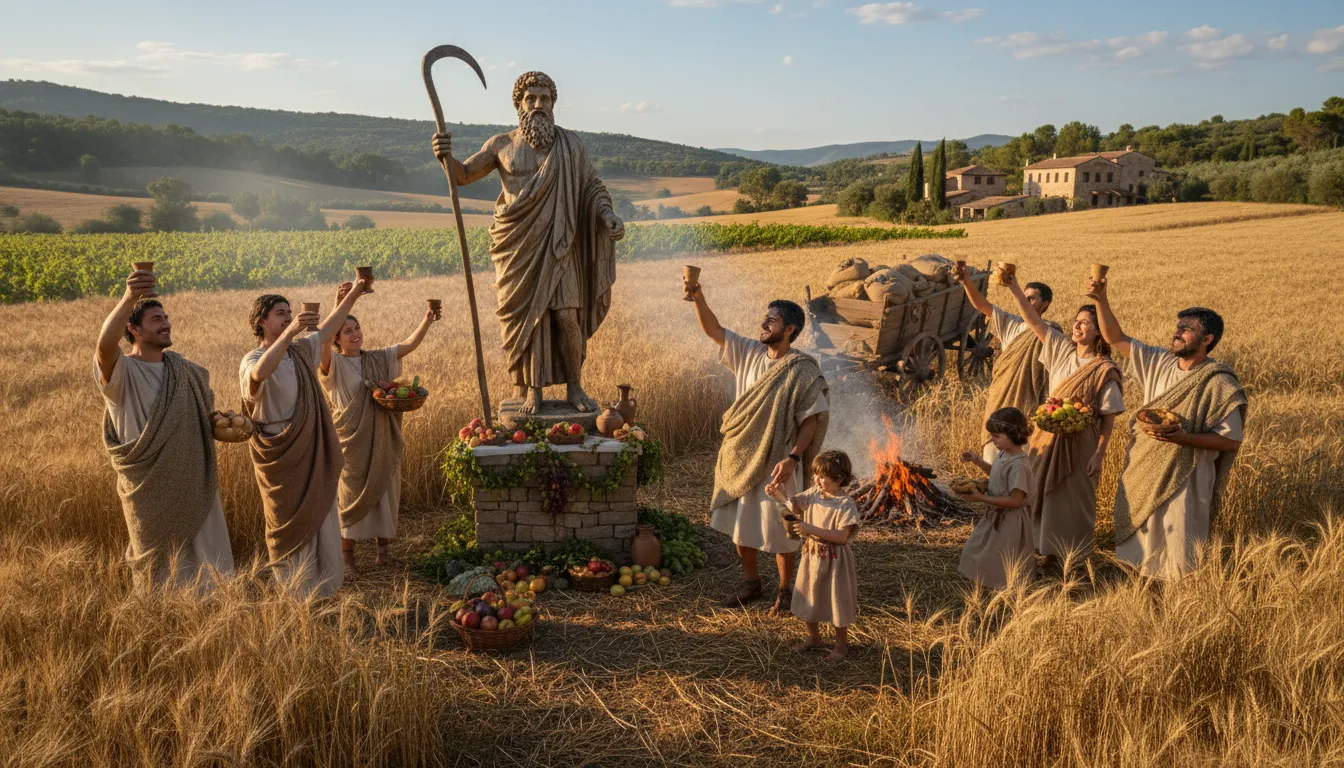 Saturnのイラスト：Roman god of agriculture and harvest