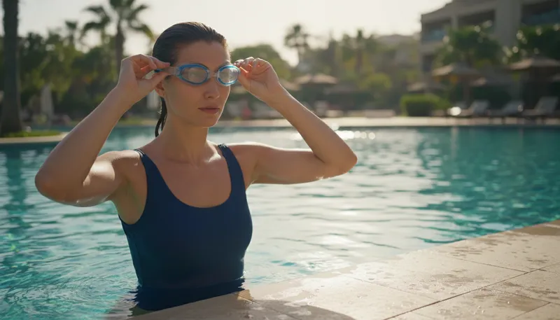 Illustration of goggle: protective eyewear for swimming or safety
