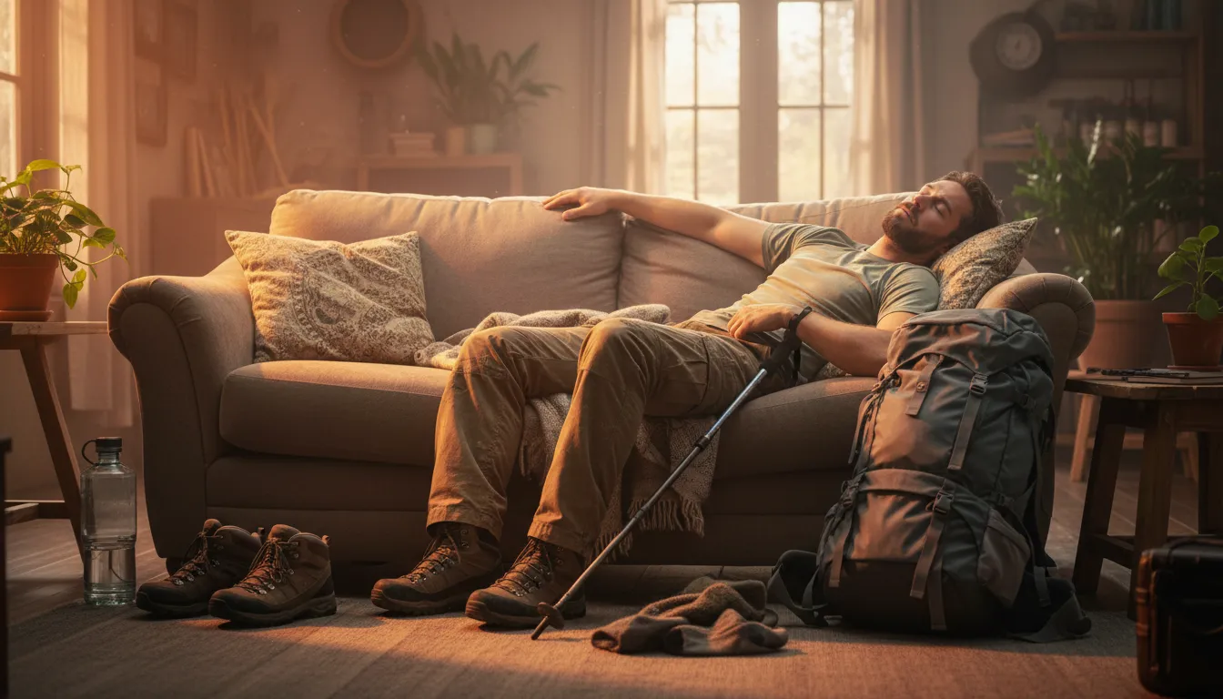 Illustration of crash: to fall asleep suddenly and deeply