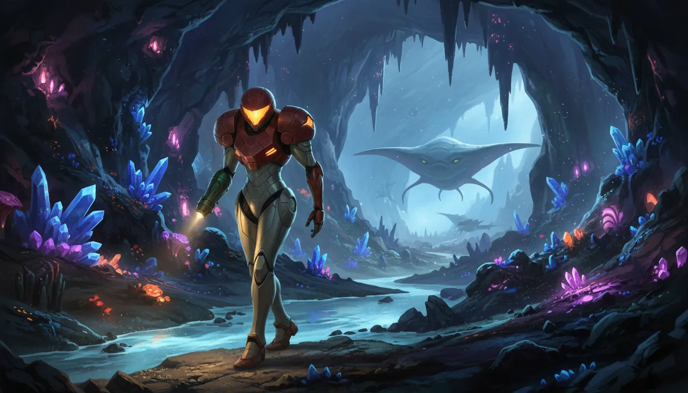 metroidのイラスト：A popular video game series featuring adventure.
