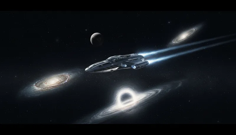 Illustration of interstellar: Between stars in space.