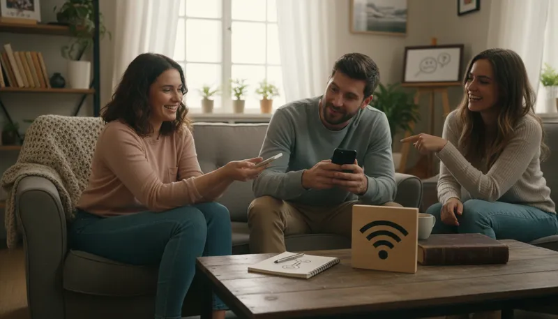 Illustration of what is the wi-fi password: A common question about internet access.