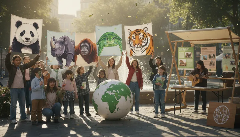 Illustration of wwf: World Wildlife Fund, focused on conservation.
