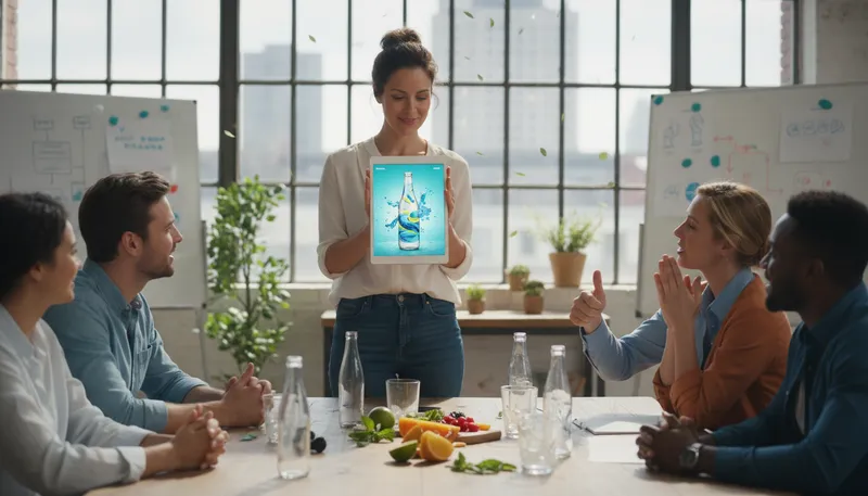 Illustration of marketer: A person who promotes and sells products.