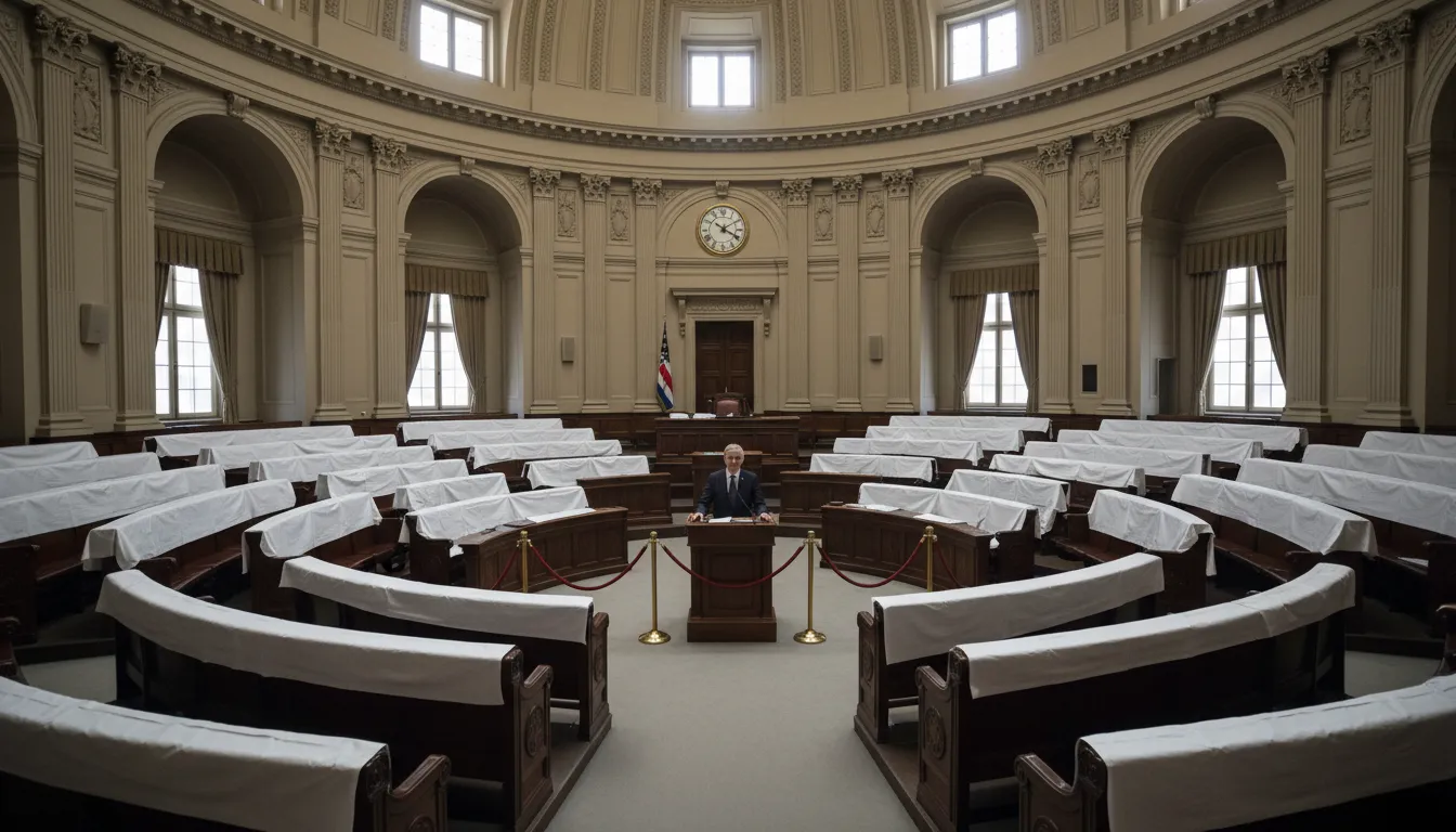 suspended congressのイラスト：a legislative assembly that is temporarily stopped