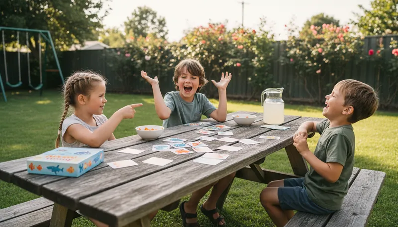 Illustration of go fish: a card game asking for cards