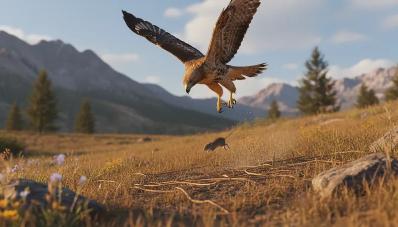 Illustration of prey: to hunt or seize for food