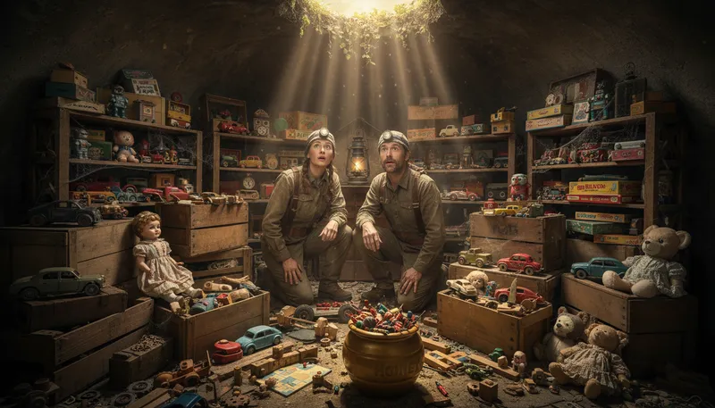 Illustration of honey hole: a place with abundant resources or treasures.