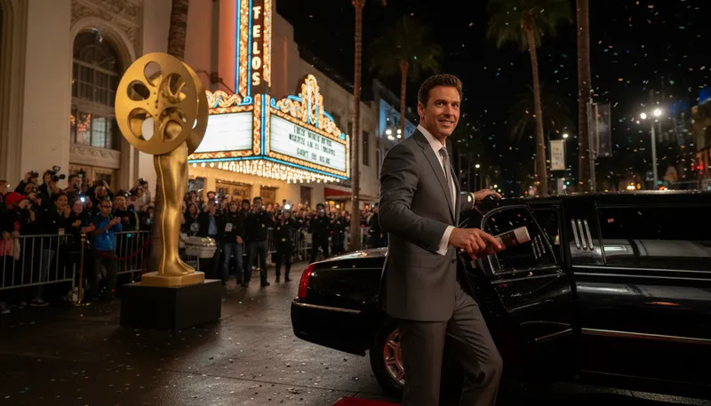 Illustration of go hollywood: To become glamorous or fame-seeking.