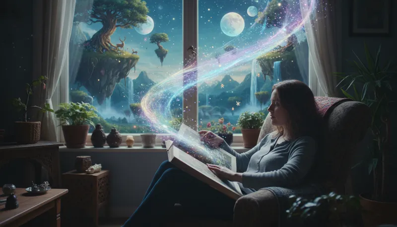 Illustration of fiction: Stories created from imagination, not facts.