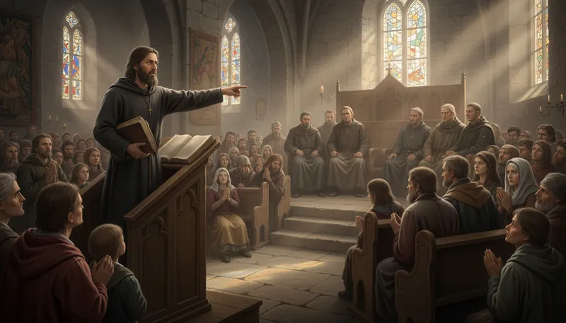 Illustration of hus: historical figure and reformer in Bohemia